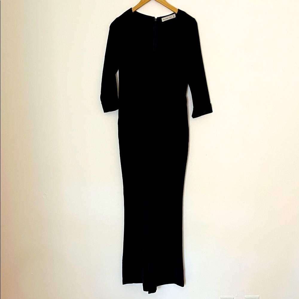 Abercrombie & Fitch Black Jumpsuit Faux Wrap V-Neck Size S/M (See Measurements)